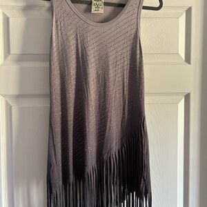 Rhinestone w/ fringe Sleeveless top